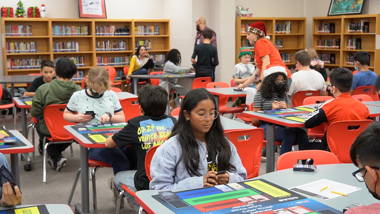 A Cyber Threat Defender tournament at Zachary Magnet Middle School