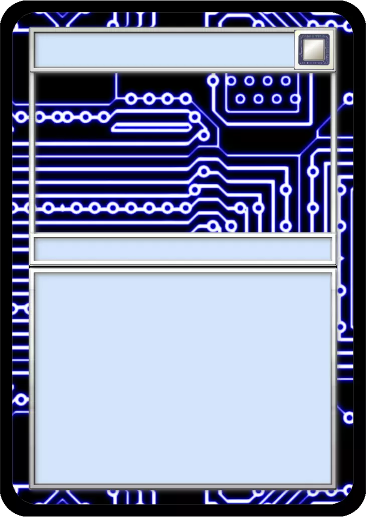 A blank, template for a Cyber Threat Defender asset card