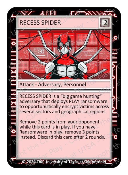 RECESS SPIDER, copyright version